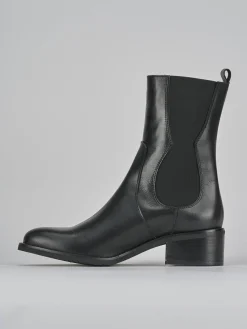 Stivaletti tacco 5cm pelle nero