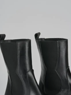 Stivaletti tacco 5cm pelle nero