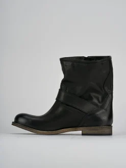 Stivaletti tacco 1cm pelle nero