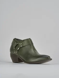 Stivaletti tacco 4cm pelle verde