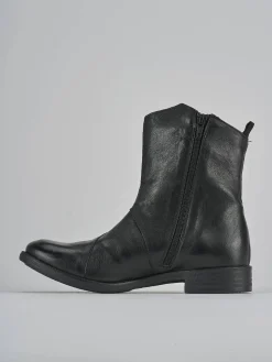 Stivaletti tacco 2cm pelle nero