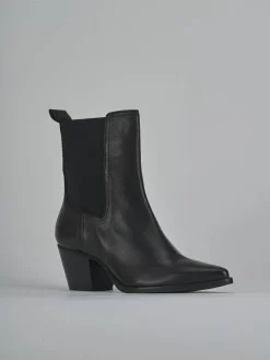 Stivaletti tacco 7cm pelle nero