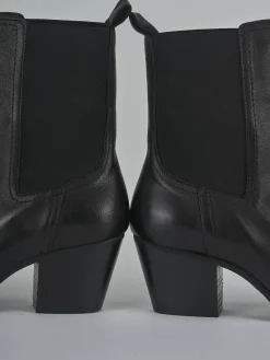 Stivaletti tacco 7cm pelle nero