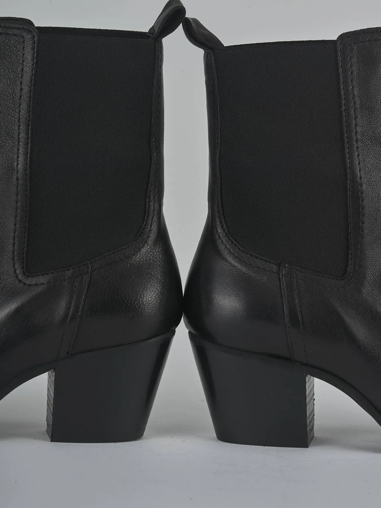 Stivaletti tacco 7cm pelle nero