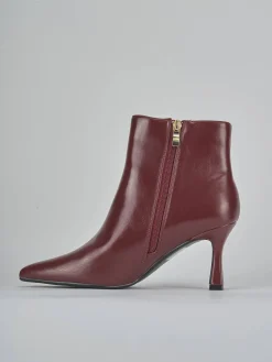 Stivaletti tacco 7cm pelle sostenibile rosso