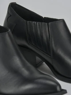 Stivaletti tacco 5cm pelle nero