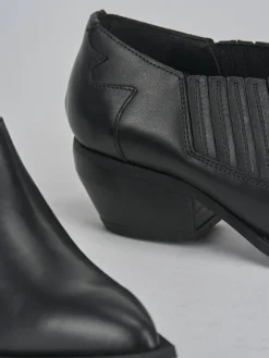 Stivaletti tacco 5cm pelle nero