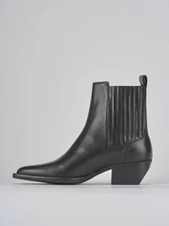 Stivaletti tacco 3cm pelle nero