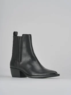 Stivaletti tacco 3cm pelle nero