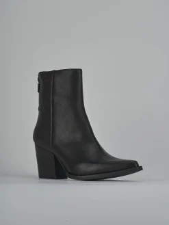 Stivaletti tacco 8cm pelle nero