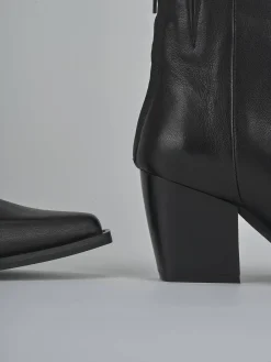 Stivaletti tacco 8cm pelle nero