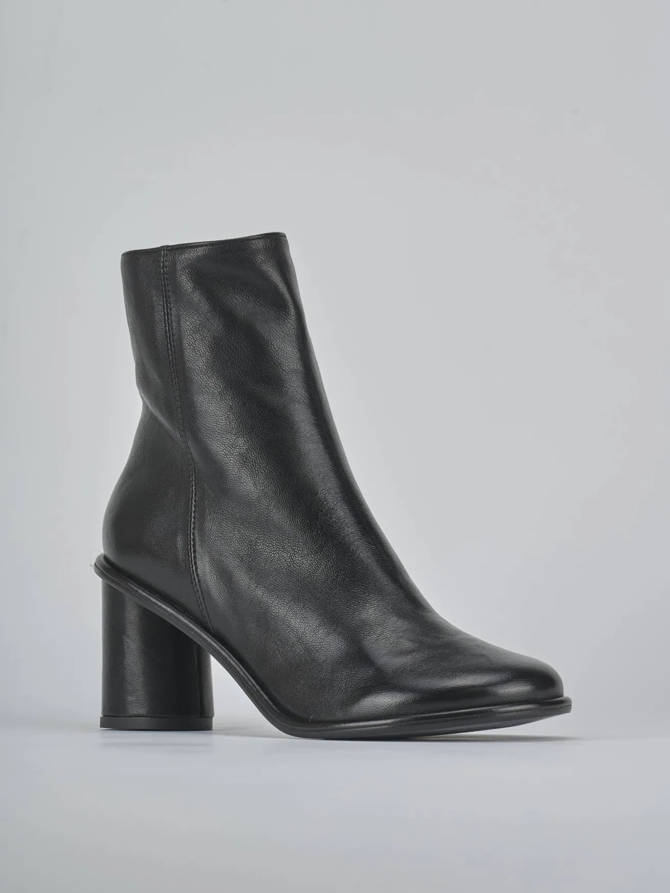 Stivaletti tacco 6cm pelle nero