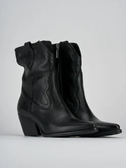 Stivaletti tacco 7cm pelle nero