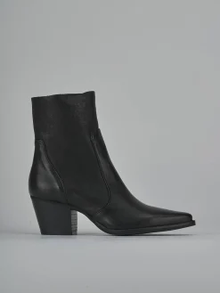 Stivaletti tacco 7cm pelle nero