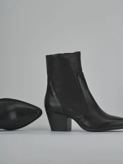 Stivaletti tacco 7cm pelle nero