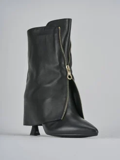 Stivaletti tacco 7cm pelle nero