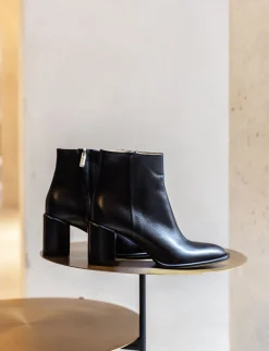 Stivaletti tacco 7cm pelle nero