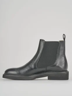 Stivaletti tacco 2cm pelle nero