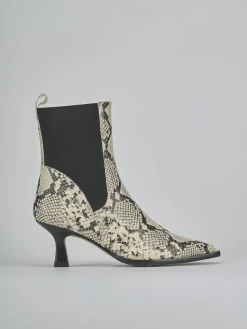 Stivaletti tacco 5cm pitone beige