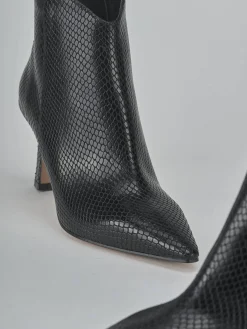 Stivaletti tacco 8cm pitone nero