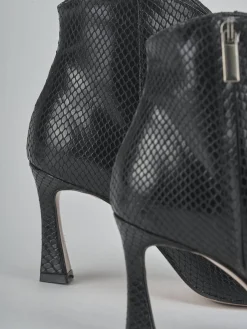 Stivaletti tacco 8cm pitone nero