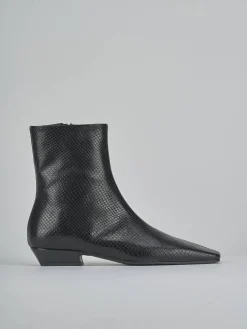 Stivaletti tacco 3cm pitone nero