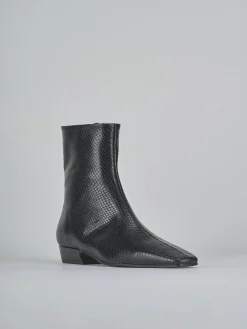 Stivaletti tacco 3cm pitone nero