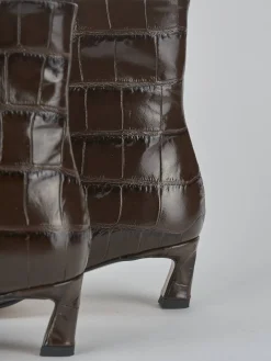 Stivaletti tacco 5cm pitone testa