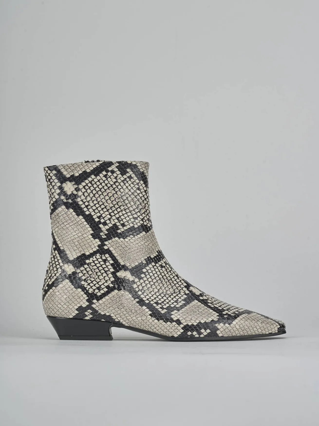 Stivaletti tacco 3cm pitone beige