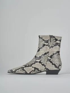 Stivaletti tacco 3cm pitone beige