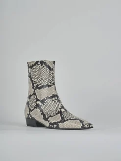 Stivaletti tacco 3cm pitone beige