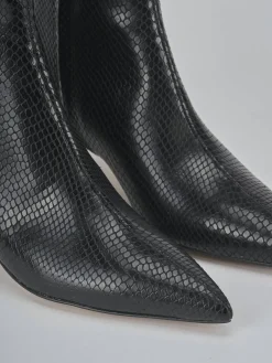 Stivaletti tacco 5cm pitone nero