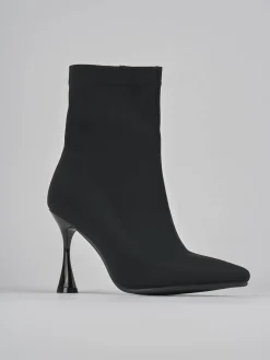 Stivaletti tacco 7cm tessuto nero