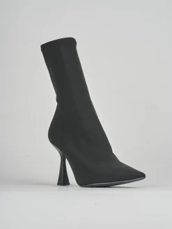 Stivaletti tacco 9cm tessuto nero