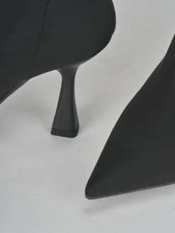 Stivaletti tacco 9cm tessuto nero