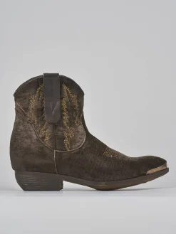 Stivaletti tacco 2cm velluto testa