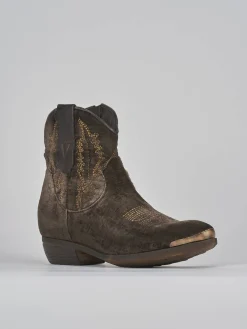 Stivaletti tacco 2cm velluto testa