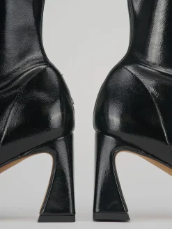 Stivaletti tacco 8cm vernice nero