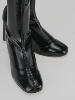 Stivaletti tacco 8cm vernice nero