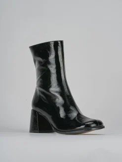 Stivaletti tacco 5cm vernice nero
