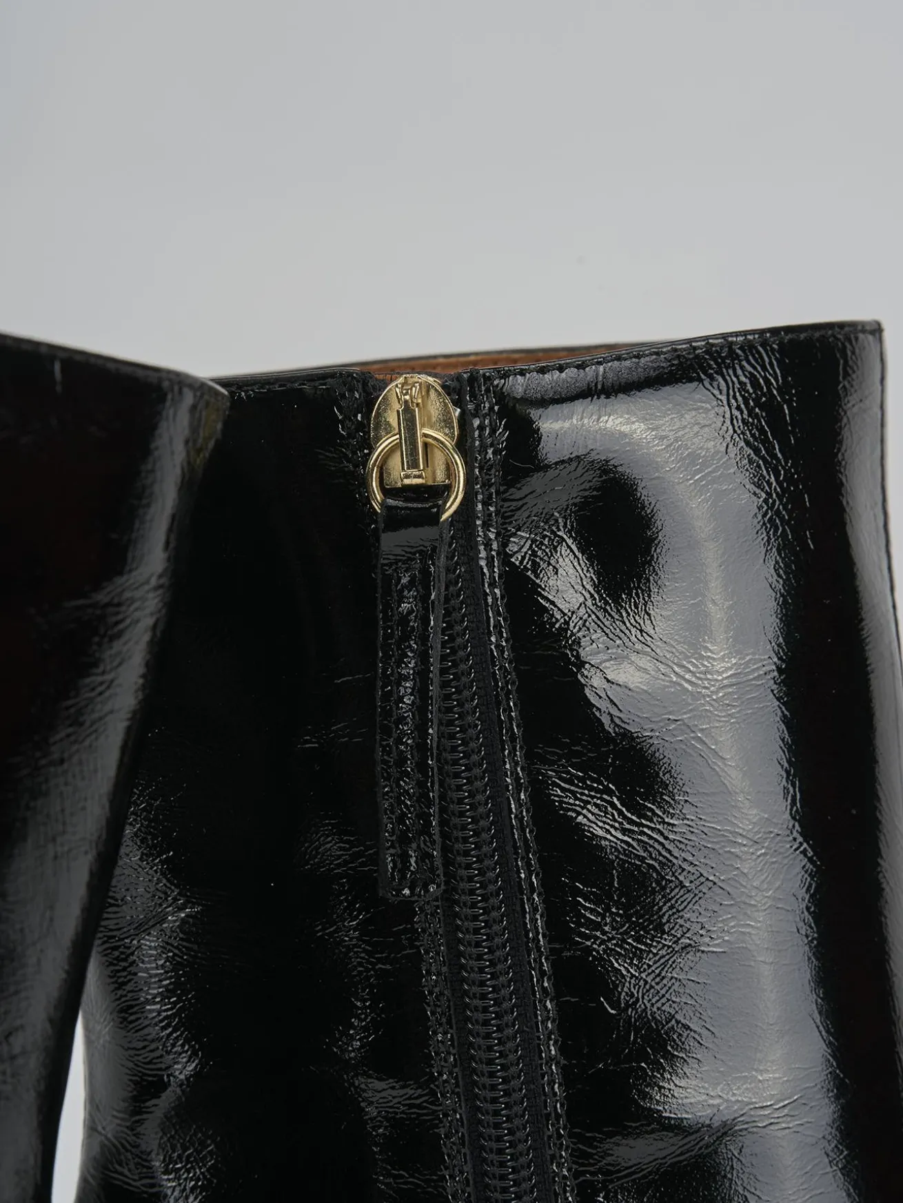 Stivaletti tacco 5cm vernice nero