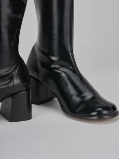 Stivaletti tacco 7cm vernice nero