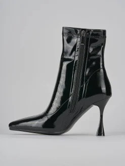 Stivaletti tacco 7cm vernice nero