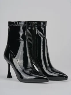 Stivaletti tacco 7cm vernice nero