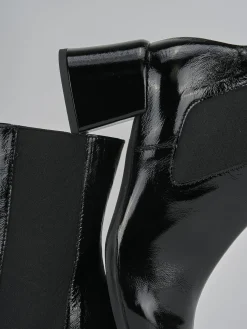 Stivaletti tacco 5cm vernice nero