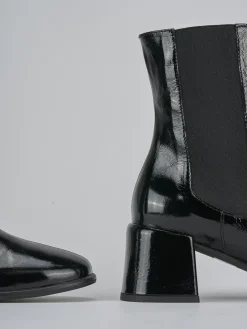 Stivaletti tacco 5cm vernice nero