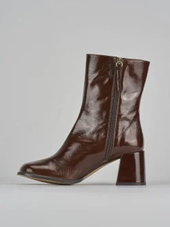 Stivaletti tacco 5cm vernice testa