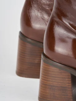 Stivaletti tacco 8cm vernice testa