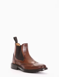 Stivaletto con tacco 3cm cuoio