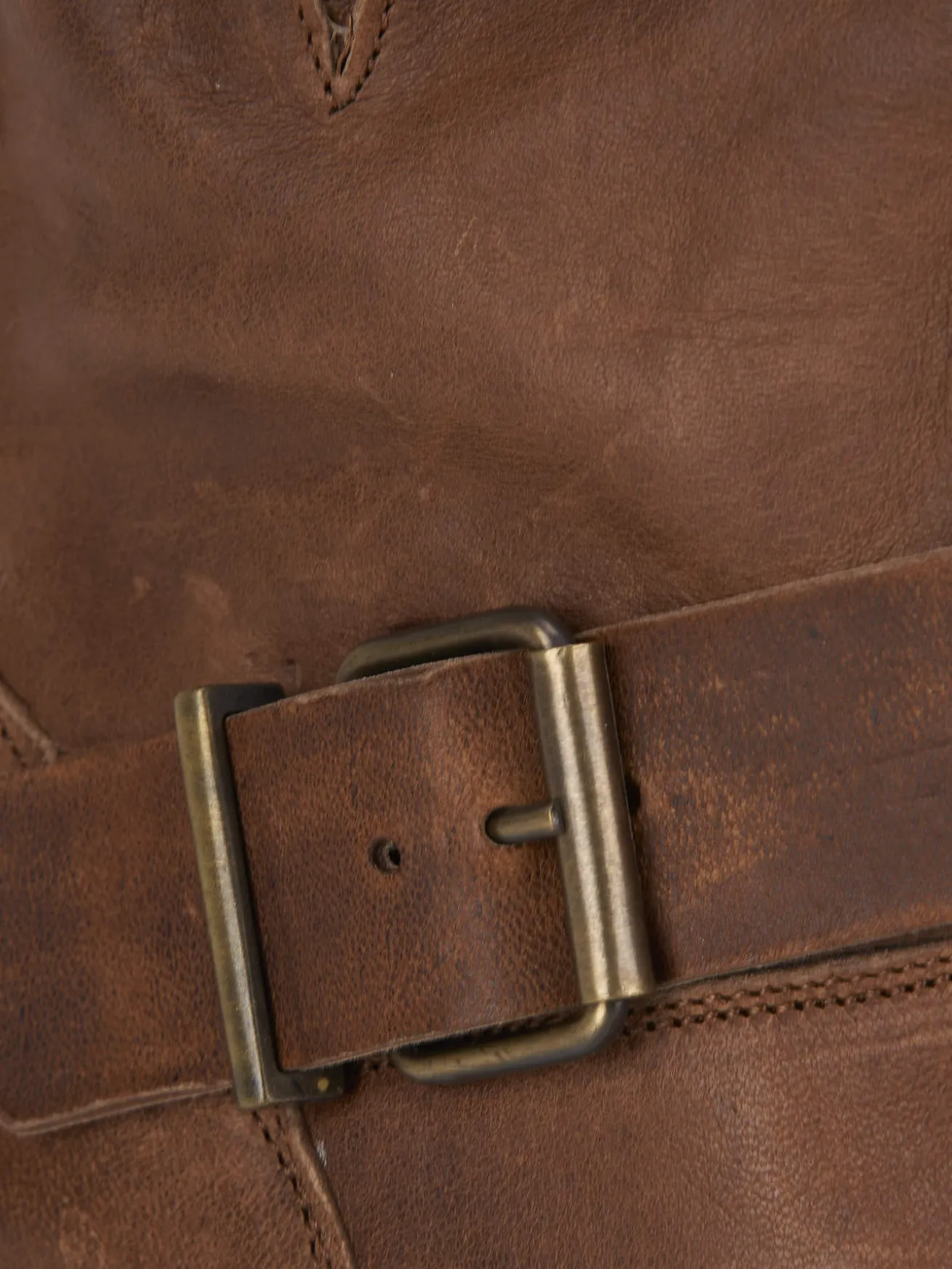 Stivaletto tacco 2 cm marrone pelle